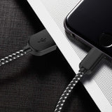 TNSO MFi Certified Lightning Cable 3FT 3FT 6FT 6FT 10FT Extra Long Nylon Braided USB Fast Charging& Syncing Cord Compatible iPhone Charger Xs MAX XR X 8 (Black and White) (Black and Whtie)