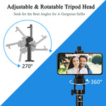Eocean Selfie Stick Tripod, 54 Inch Extendable Camera Tripod for Cellphone and Gopro, Compatible with iPhone Xs/Xr/Xs Max/X/8/8Plus/7/Galaxy Note 9/S9/Huawei/Google/Xiaomi