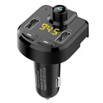 Bluetooth FM Transmitter for car, Wireless FM Transmitter Radio Receiver Adapter Car Kit,with Dual USB Car Charging Ports,Hands Free Calling,Music Player Support TF/SD Card, USB Disk