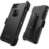 MBLAI iPhone 7 Plus Case, Glass Screen Protection Heavy Duty Defense Case 4 Layers Rugged Rubber Shockproof Drop Proof with Belt-Clip Case Cover for Apple iPhone 7 Plus New Version Protective Case