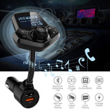 FM Transmitter for Car Audio Bluetooth Transmitter Adapter Receiver Wireless Handsfree Calling and Music Player Voltmeter Car Kit TF Card AUX 1.44 Display Input Output