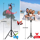 Selfie Stick Tripod,54 Inch Extendable Camera Tripod for Cellphone,Wireless Remote for Apple & Android Devices,Compatible with iPhone 6 7 8 X Plus,Samsung Galaxy S9 Note8,Gopro Adapter Included