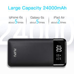 Power Bank Portable Charger 2 USB Outputs 24000mAh High Capacity Charge External Battery Pack with LCD Display, Compatible with Smart Phones,Android Phone,Tablet and More