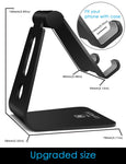 Adjustable Cell Phone Stand, Lamicall Phone Stand : [UPDATE VERSION] Cradle, Dock, Holder Compatible with iPhone Xs XR 8 X 7 6 6s Plus SE 5 5s 5c charging, Accessories Desk, Android Smartphone - Black
