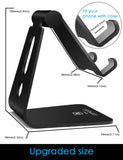 Adjustable Cell Phone Stand, Lamicall Phone Stand : [UPDATE VERSION] Cradle, Dock, Holder Compatible with iPhone Xs XR 8 X 7 6 6s Plus SE 5 5s 5c charging, Accessories Desk, Android Smartphone - Black