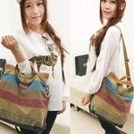 Women Messenger Bag, Vanpower Canvas Color Stitching Women Bag Fashion Leisure Laptop Bag