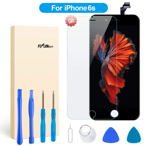 for iPhone 6S Screen Replacement - LCD Display 3D Touch Screen Digitizer Frame Full Assembly with Repair Tool Kits and Screen Protector (Black 4.7 Inch)