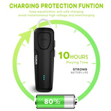 TOORUN Bluetooth Headset 10 Hours Playing Time with Voice Reminder and Noise Cancelling Mic Compatible with Android and iOS Smart Phones-Black