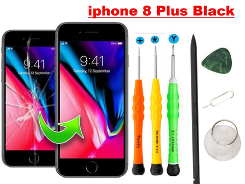 Compatible with iPhone 8 Plus Screen Replacement (5.5 inch Black), YRYK LCD Digitizer Touch Screen Assembly Set with 3D Touch, Repair Tools and Professional Replacement Manual Includ