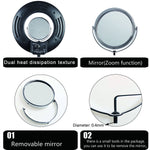 Table Top Photo LED Selfie Ring Light with Desktop Stand for Makeup 8-inch Dimmable 24W 5500K O Circular Beauty Lamp+3" Mirror+Mini Tripod+Phone Clamp,for YouTube Vine Self-Portrait Video Filming