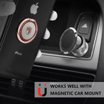 Phone Ring Holder Finger Kickstand - FITFORT 360° Rotation Metal Ring Grip for Magnetic Car Mount Compatible with All Smartphone-Rose Gold