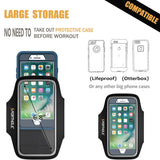 PORTHOLIC Armband for Large Phone - iPhone Xs Max XR iPhone 8 Plus 7 Plus 6s/6 Plus in Otterbox Defender Case, Samsung Galaxy S9 + S8 Plus Note 8 3 4 5 LG G6, Exercise Running Pouch Phone Holder