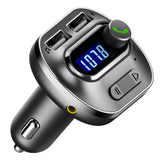 VicTsing (Upgraded Version) V4.1 Bluetooth FM Transmitter for Car, Wireless in-Car Bluetooth Adapter, Bluetooth Radio Transmitter Support Aux Input Output, TF Card and U-Disk, Hands Free Calls-Grey