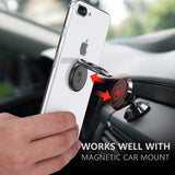 Phone Ring Holder Finger Kickstand - FITFORT 360° Rotation Metal Ring Grip for Magnetic Car Mount Compatible with All Smartphone-Gun Black