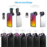 [Upgraded Version] Phone Camera Lens, 5 in 1 Cell Phone Lens Kit, Macro Lens + Wide Angle Lens, Fisheye Lens + CPL + Starburst Lens, with Storage Tube, for iPhone X/8/7, Smartphones