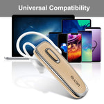 Bluetooth Headset Wireless Earbuds with Mic, Noice Cancelling Bluetooth Headphone Cell Phone, Hands Free Stereo Earpiece Microphone Compatible iPhone XS Max XS XR X 8 8 Plus Samsung Galaxy S9 S8, Gold