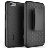 Bomea Holster Combo Belt Case with Clip Slim Armor Hard Protective Shell Cover for iPhone 7 iPhone 8 Kickstand Swivel Belt Clip - Black