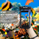 Universal Waterproof Case, Hiearcool Cellphone Dry Bag Pouch for Apple iPhone 6S 6,6S Plus, SE 5S, Samsung Galaxy S8,S7,S6 Note5,6,7 HTC LG Sony Nokia Motorola up to 7.0" Diagonal [2 Pack]