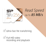 Silicon Power-256GB High Speed MicroSD Card with Adapter