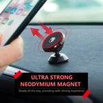 Magnetic Phone Holder Mount for Car - FITFORT Universal 360° Rotation Car Dashboard Stand with Super Strong Magnet Compatible Phone X XS XR MAX 8 Plus, S9 S8 Plus, GPS, Mini Tablet and More