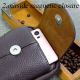 Valentoria Men's Belt Pouch Waist Fanny Packs Leather Purse Cellphone Holster Belt Waist Bag Pack for Phone and Money iPhone 7 Plus 6 Plus 8 Plus X Max Galaxy S8 S9 Plus S7 S6 Edge (Horizontal-Brown)
