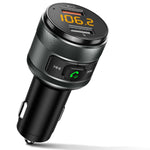 IMDEN Bluetooth FM Transmitter for Car, QC3.0 Wireless Bluetooth FM Radio Adapter Music Player FM Transmitter / Car Kit with Hands-free Calling and 2 USB Ports Charger Support USB Drive
