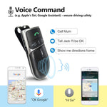 2019 SUNITEC BC920 Bluetooth Hands Free Car Kit, Connects with Siri & Google Assistant, Auto On Off, Handsfree Speakerphone Wireless in Car, 2W Powerful Speaker, Dual Link Connectivity & Visor Clip