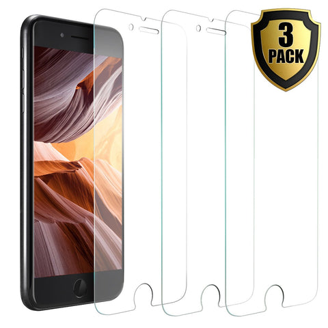 (3-Pack) iPhone 8, 7, 6S, 6 Screen Protector 9H Hardness MDOutlet Anti-Shatter Tempered Glass 99.9 HD Clarity and 3D Touch Accuracy (with Easy-Applicator)