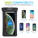 MoKo Floating Waterproof Case, Underwater Cell Phone Pouch Dry Bag with Lanyard Armband Compatible with iPhone X/Xs/Xr/Xs Max, 8/7 Plus, Samsung Galaxy Note 9/8, S9/S8 Plus, S7 Edge, Black