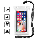 Universal Waterproof Case, IFCASE IPX8 Float Phone Dry Bag Pouch for iPhone 7/8 Plus, Xs Max/XR, Samsung Galaxy S8+/S9+/S10+, Note 9/8/5, LG Stylo 4/3, V40/V30/K30/K20/G6/G7 ThinQ (White)