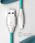 Xcentz iPhone Charger 6ft, Apple MFi Certified Lightning Cable iPhone Charger Cable Metal Connector, Durable Braided Nylon High-Speed Charging Cord for iPhone X/XS Max/XR/8 Plus/7/6/5/SE, iPad, Blue