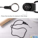 Liv2Fun Multifunctional Wearable Phone Ring, Detachable Phone Grip, with Anti-Theft Lanyard Neck Strap Loop, Support Magnetic Car Mount (Silver)