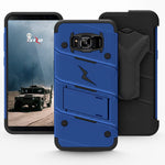 Samsung Galaxy S8 Case, Zizo [Bolt Series] w/ [Galaxy S8 Screen Protector] Kickstand [12 ft. Military Grade Drop Tested] Holster Belt Clip - Galaxy S8 Blue/Black