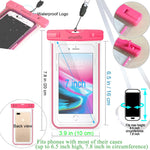 Waterproof Phone Pouch, Universal Waterproof Phone Case, Dry Bag Snowproof Outdoor for iPhone Xs Max/Xr/Xs/X/8/8 Plus/7/7Plus/6/6s Plus, Samsung Galaxy S10 S9+, Note, MOTO, up to 6.5'',Luminous-4 Pack