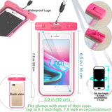 Universal Waterproof Phone Pouch, Large Phone Waterproof Case Underwater Dry Bag for iPhone X,Xs XR XS MAX, 8, 7, 6 Plus, SE, Galaxy S9+ S8+ S7 S6 LG with Case,Soft TPU Pouch for all Home Button, Pink