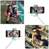 Mini Selfie Stick, atongm Cell Phone Selfie Sticks Extendable Mini All in One Wire Selfie Stick for Cellphone(iPhone, Android) (Blue)