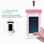 Mpow Universal Waterproof Case, IPX8 Waterproof Phone Pouch Dry Bag Compatible for iPhone X/8/8plus/7/7plus/6s/6/6s Plus Galaxy s8/s7 Google Pixel HTC10 (Black+Pink 2-Pack)