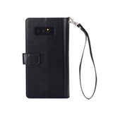 Galaxy Note 8 Case, SUPZY Leather [9 Card slots] [photo & wallet pocket] Multi-function Premium PU Leather Magnetic Flip Shockproof Zipper Wallet Case Cover for Samsung Galaxy Note 8 (Black)