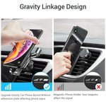 Cell Phone Holder for Car, Ainope Gravity Car Phone Mount Auto-Clamping Air Vent Car Phone Holder Universal Car Phone Mount Compatible iPhone Xs MAX/X/XR/8/7, Galaxy Note 9/S10 Plus/S9 - Black (Divi)