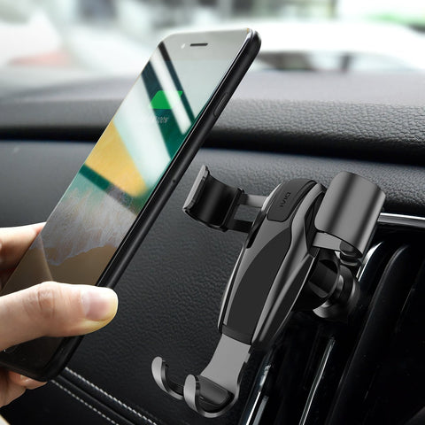 Cell Phone Holder for Car, Ainope Gravity Car Phone Mount Auto-Clamping Air Vent Car Phone Holder Universal Car Phone Mount Compatible iPhone Xs MAX/X/XR/8/7, Galaxy Note 9/S10 Plus/S9 - Black (Divi)