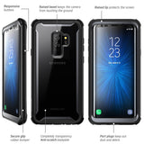 Samsung Galaxy S9+ Plus case, i-Blason [Ares] Full-body Rugged Clear Bumper Case with Built-in Screen Protector for Samsung Galaxy S9+ Plus 2018 Release (Grey/Black)