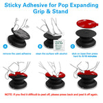 8 Pack 3M Sticky Adhesive Replacement Compatible with Socket Mount Base, VOLPORT VHB Sticker Pads for Car Magnetic Phone Holder and 2pcs Double Sided Tape for Collapsible Grip & Stand