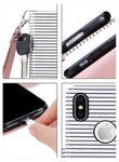 ULAK Wallet Case for iPhone Xs 5.8 Inch 2018, iPhone X 2017, Premium PU Leather Case with Credit Card Holders Magnetic Closure Flip Cover, Rose Gold/Black and White Stripes
