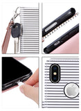 ULAK Wallet Case for iPhone Xs 5.8 Inch 2018, iPhone X 2017, Premium PU Leather Case with Credit Card Holders Magnetic Closure Flip Cover, Rose Gold/Black and White Stripes