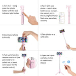 Selfie Stick Tripod with Remote Bluetooth - VANZAVANZU New Best Selfie Stick Monopod Tripod for iPhone X 6s 7 8 Plus Samsung s7 Edge, Podcast, Live Broadcasting, Facetime (Pink)