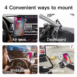 ROBOQI Automatic Wireless Car Charger, Qi-Certified Robotic Car Mount, Air Vent Phone Holder with Contact Sensor, Compatible with iPhone Xs/XS MAX/XR/X/8/8 + & Samsung Galaxy Note 9/S9/S8.