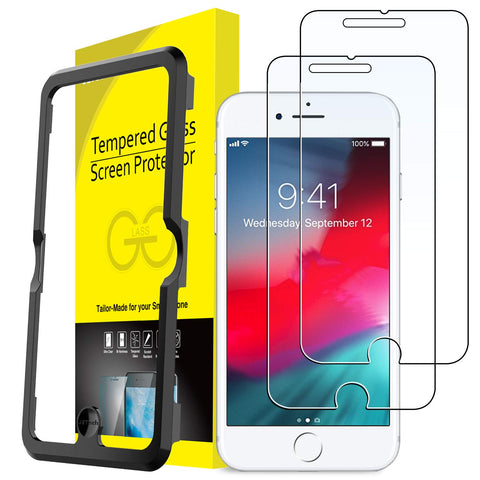 JETech Screen Protector for Apple iPhone 8 Plus, iPhone 7 Plus, iPhone 6s Plus, iPhone 6 Plus, 5.5-Inch, Tempered Glass Film with Easy-Installation Tool, 2-Pack