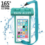 [Vacuum Design] RAIN ALLEY Universal Waterproof Case, Swimming Snorkeling, IPX8 Waterproof Phone Pouch Dry Bag for iPhone X/XS/XR/XS MAX/8/7/6/6s Plus Samsung Galaxy S9/S8 Huawei up to 6.0" – Blue