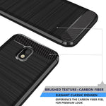 for Samsung Galaxy J3 2018, J3 V 3rd Gen, Express Prime 3, J3 Orbit,J3 Star, J3 Achieve, Amp Prime 3 Case, Dretal Carbon Fiber Brushed Texture Soft TPU Protective Cover (Black)