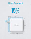Anker 60W 2-Port USB C Charger, PowerPort Atom PD 2 [GaN Tech] Ultra Compact Foldable Type C Wall Charger, Power Delivery for MacBook Pro/Air, iPad Pro, iPhone XR/XS/Max/X/8, Pixel, Galaxy, and More